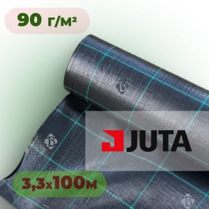 Агротканина 90 г/м² 3,3×100 м JUTA Чехія чорна (агроволокно)